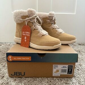 JBU Beige Winter Boots with Faux Fur